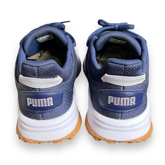 Puma Spikeless Fusion Grip Navy Blue & Silver Golf Shoes Mens Size 10, 377527-03 main image 4